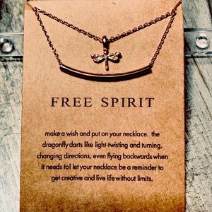 Gold Dragon Fly Necklace adjustable length Friendship Necklace Boho NWT